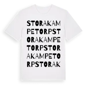 Stora Kampetorp ordlek t-shirt – ekologisk bomull t-shirt från Pinshirt
