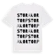 White t-shirt med Stora Kortorp ordlek t-shirt