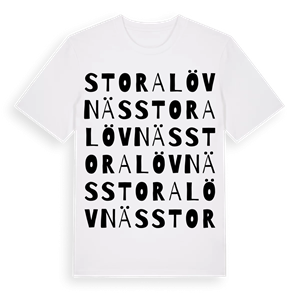 Stora Lövnäs ordlek t-shirt – ekologisk bomull t-shirt från Pinshirt