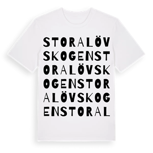 Stora Lövskogen ordlek t-shirt – ekologisk bomull t-shirt från Pinshirt