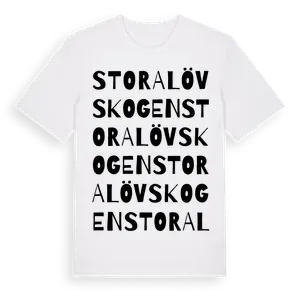 Stora Lövskogen ordlek t-shirt – ekologisk bomull t-shirt från Pinshirt