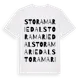 White t-shirt med Stora Mariedal ordlek t-shirt