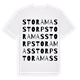 White t-shirt med Stora Masstorp ordlek t-shirt