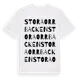 White t-shirt med Stora Orrbacken ordlek t-shirt