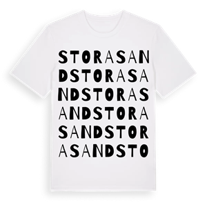 Stora Sand ordlek t-shirt – ekologisk bomull t-shirt från Pinshirt
