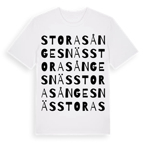 Stora Sångesnäs ordlek t-shirt – ekologisk bomull t-shirt från Pinshirt