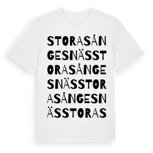 Stora Sångesnäs ordlek t-shirt – ekologisk bomull t-shirt från Pinshirt