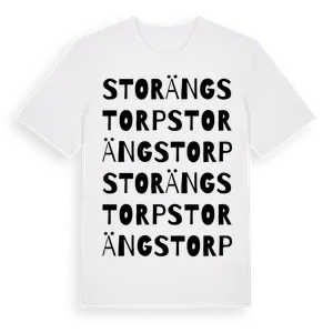 Storängstorp ordlek t-shirt – ekologisk bomull t-shirt från Pinshirt