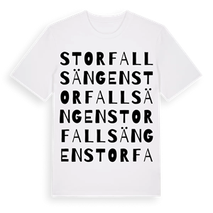 Storfallsängen ordlek t-shirt – ekologisk bomull t-shirt från Pinshirt