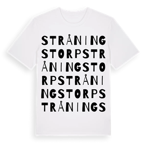 Stråningstorp ordlek t-shirt – ekologisk bomull t-shirt från Pinshirt