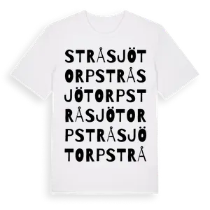 Stråsjötorp ordlek t-shirt – ekologisk bomull t-shirt från Pinshirt
