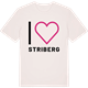Vintage White t-shirt med Jag älskar Striberg t-shirt stort tryck