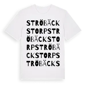 Ströbäckstorp ordlek t-shirt – ekologisk bomull t-shirt från Pinshirt