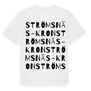 Strömsnäs-Kron ordlek t-shirt – ekologisk bomull t-shirt från Pinshirt