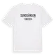 White t-shirt med Sundsängen i Sverige t-shirt