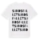 White t-shirt med Sundsfallet ordlek t-shirt