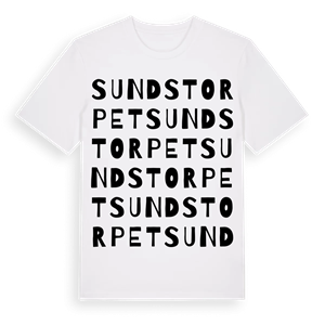 Sundstorpet ordlek t-shirt – ekologisk bomull t-shirt från Pinshirt