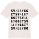 Vintage White t-shirt med Svalbygget ordlek t-shirt