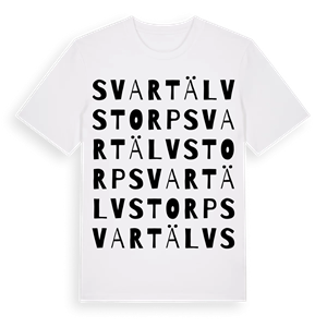 Svartälvstorp ordlek t-shirt – ekologisk bomull t-shirt från Pinshirt