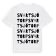 White t-shirt med Svartsjötorp ordlek t-shirt