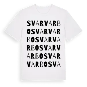 Svarvarbo ordlek t-shirt – ekologisk bomull t-shirt från Pinshirt