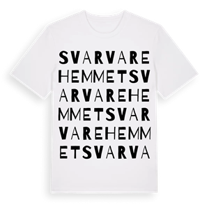 Svarvarehemmet ordlek t-shirt – ekologisk bomull t-shirt från Pinshirt