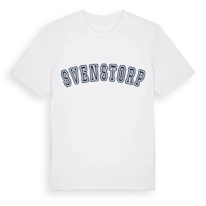 Svenstorp college t-shirt – ekologisk bomull t-shirt från Pinshirt