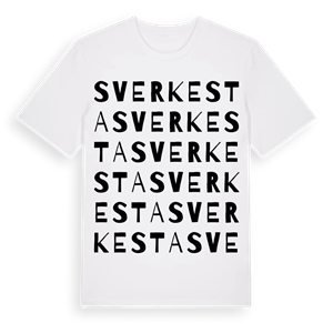 Sverkesta ordlek t-shirt – ekologisk bomull t-shirt från Pinshirt