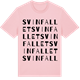 Pink Cotton t-shirt med Svinfallet ordlek t-shirt