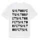 White t-shirt med Syltorpet ordlek t-shirt
