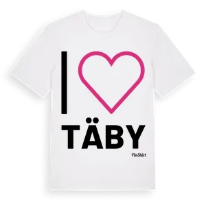 Jag älskar Täby t-shirt stort tryck – ekologisk bomull t-shirt från Pinshirt