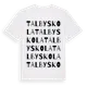White t-shirt med Talby Skola ordlek t-shirt