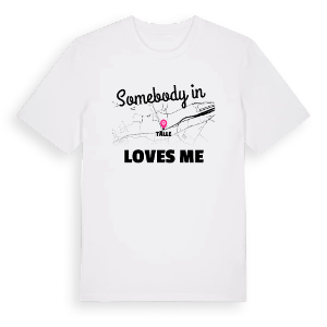 Någon i Tälle älskar mig t-shirt – ekologisk bomull t-shirt från Pinshirt