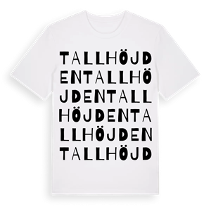 Tallhöjden ordlek t-shirt – ekologisk bomull t-shirt från Pinshirt
