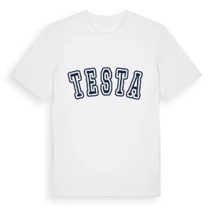 Testa college t-shirt – ekologisk bomull t-shirt från Pinshirt