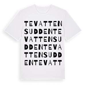 Tevattensudden ordlek t-shirt – ekologisk bomull t-shirt från Pinshirt