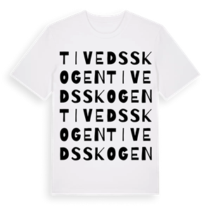 Tivedsskogen ordlek t-shirt – ekologisk bomull t-shirt från Pinshirt