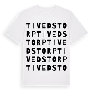 Tivedstorp ordlek t-shirt – ekologisk bomull t-shirt från Pinshirt