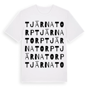 Tjärnatorp ordlek t-shirt – ekologisk bomull t-shirt från Pinshirt