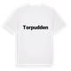 White t-shirt med Torpudden fetstil t-shirt