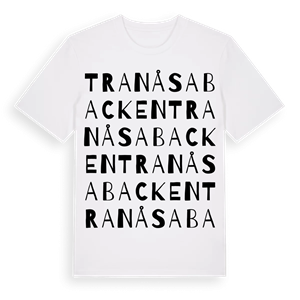Tranåsabacken ordlek t-shirt – ekologisk bomull t-shirt från Pinshirt