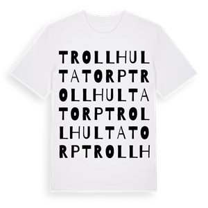 Trollhultatorp ordlek t-shirt – ekologisk bomull t-shirt från Pinshirt