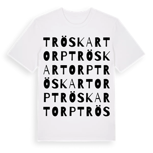 Tröskartorp ordlek t-shirt – ekologisk bomull t-shirt från Pinshirt