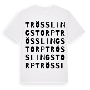 Trösslingstorp ordlek t-shirt – ekologisk bomull t-shirt från Pinshirt
