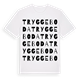 White t-shirt med Tryggeboda ordlek t-shirt