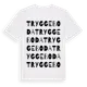 White t-shirt med Tryggeboda ordlek t-shirt