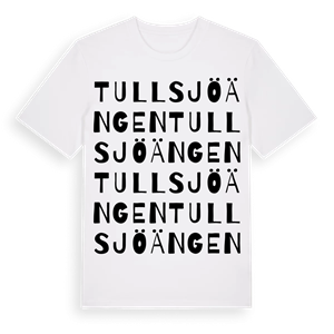 Tullsjöängen ordlek t-shirt – ekologisk bomull t-shirt från Pinshirt
