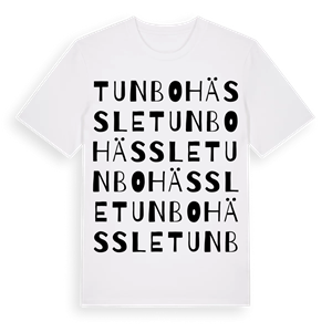 Tunbohässle ordlek t-shirt – ekologisk bomull t-shirt från Pinshirt