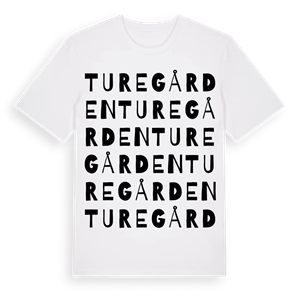 Turegården ordlek t-shirt – ekologisk bomull t-shirt från Pinshirt