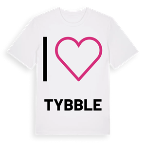 Jag älskar Tybble t-shirt stort tryck – ekologisk bomull t-shirt från Pinshirt